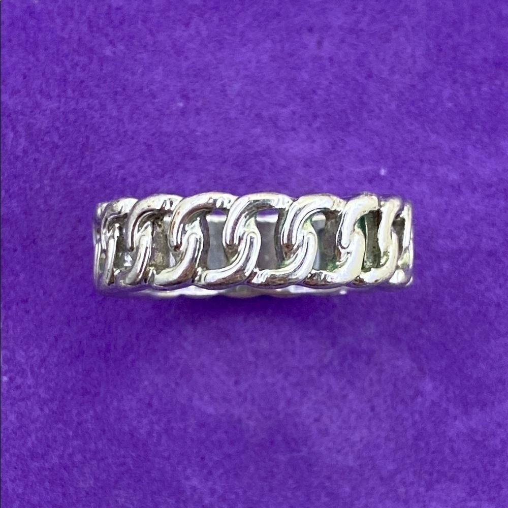 💛 Classic Silver Chain Link Ring
